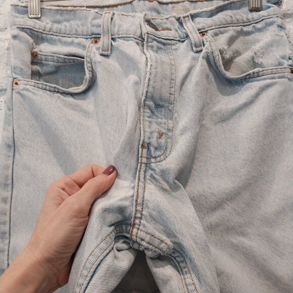 Vintage Levis 550 Jeans Mens 31x32 Faded Blue Orange Tab Distressed Relaxed 90s, - Picture 5 of 15